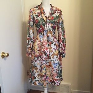 Jungle print shirt dress, 50s silhouette
